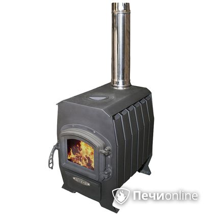 Печь-буржуйка УЗПО Веста 200 с варочной поверхностью чугунная дверца в Полевском