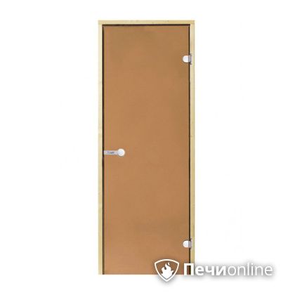 Дверь для бани Harvia Стеклянная дверь для сауны 7/19 коробка сосна бронза  D71901М в Полевском